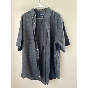 Cherokee Men's Large Button Down Short Sleeve Plaid Casual‎ Shirt